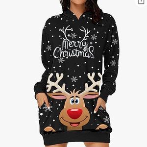 BRAND NEW NEVER WORN!  Holiday hoodie.  Thin silk like material.  Very cute!!!